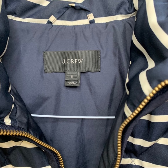 Navy and white striped down vest - Picture 3 of 5